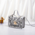 Fashion Female 2021 New Mother-and-child Transparent Bag Chrysanthemum Simple Small Square Bag Single Shoulder Messenger bag